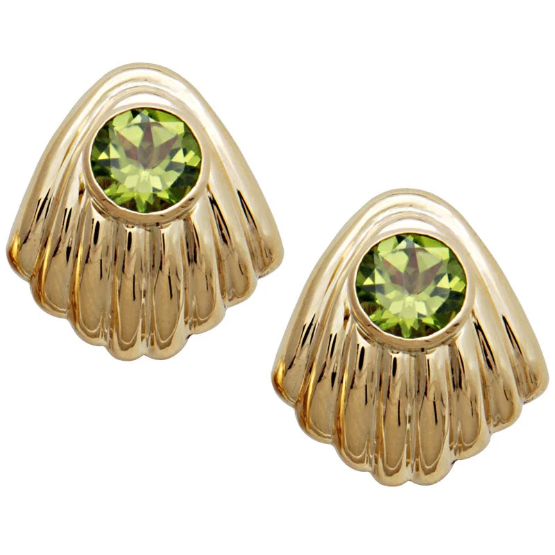 Large Gemstone Earrings for Special Events-Earrings - Peridot