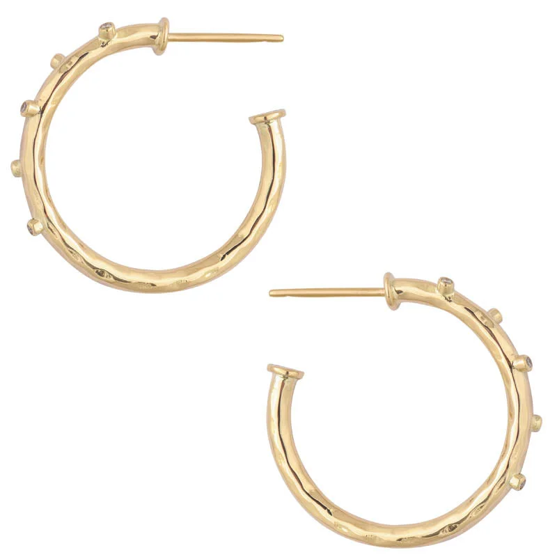 Gold Earrings for Formal Occasions-Earrings- Diamond