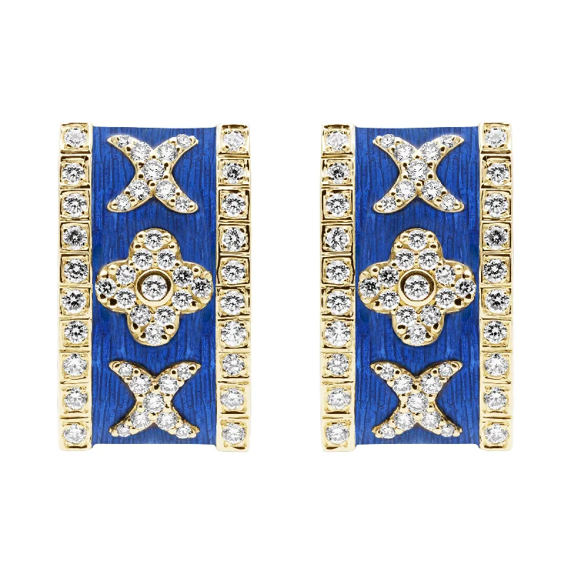 Stylish Gold Earrings for Weddings-Earrings - Diamond (Enamel) (2407E)