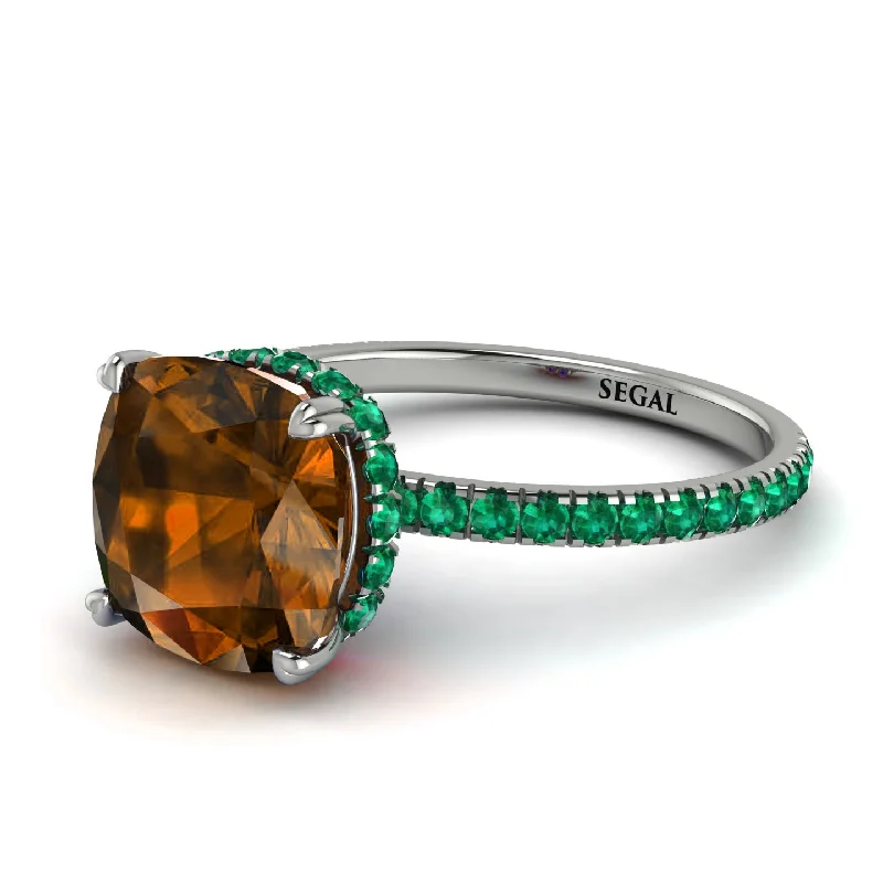 Bold Stackable Rings for Fashion-Cushion Hidden Brown Diamond Ring - Nova No. 1106