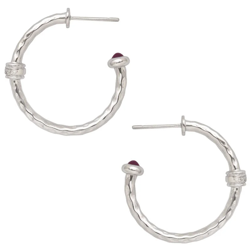 Handmade Hoop Earrings for Women-Earrings- Ruby and Diamond