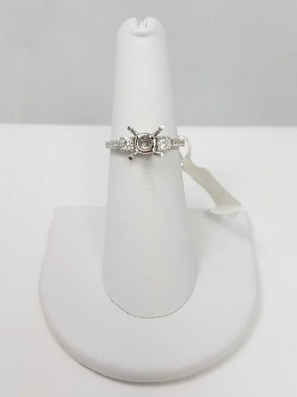 Elegant Diamond Ring for Engagement-New! Platinum Natural Diamond Engagement Ring Mount