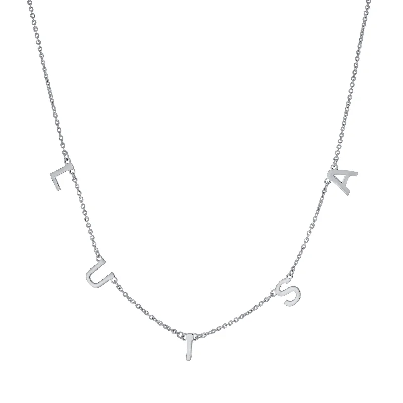 Classic Silver Necklace for Everyday Wear-Floating Letter Necklace