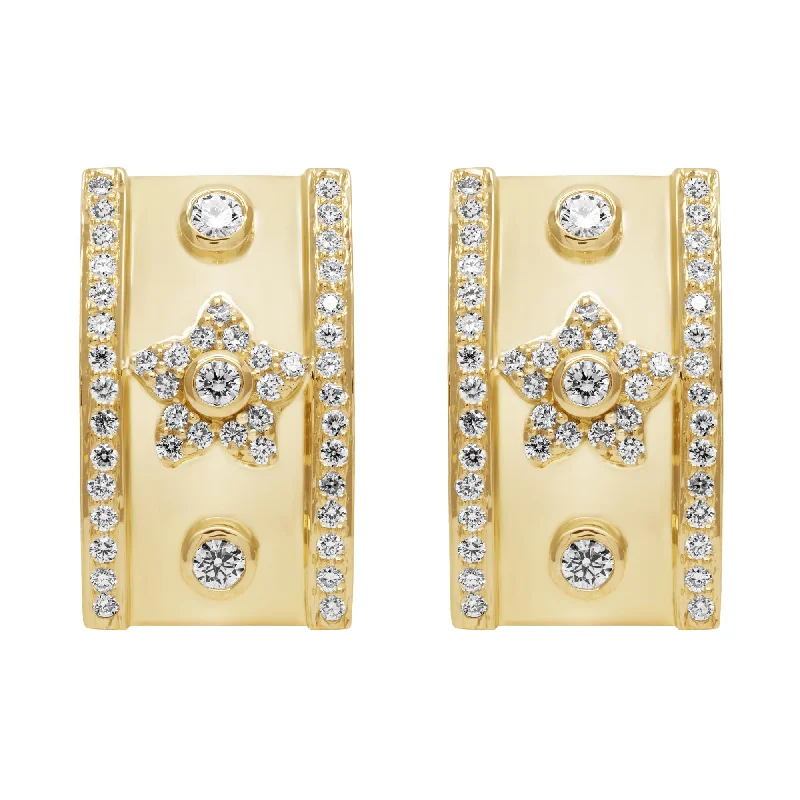 Statement Gold Earrings-Earrings - Diamond