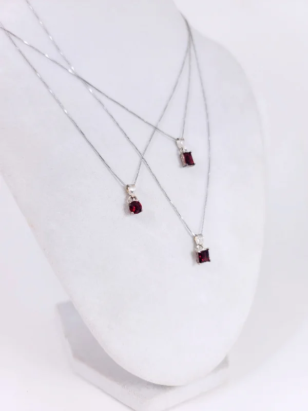 Customizable Necklace for Gifts-Gem Pendant Sterling Necklace