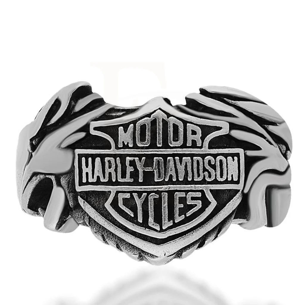 Elegant Gold Ring for Brides-Sterling Silver 925 Men's Harley Davidson Biker Ring - FKJRNSL2503