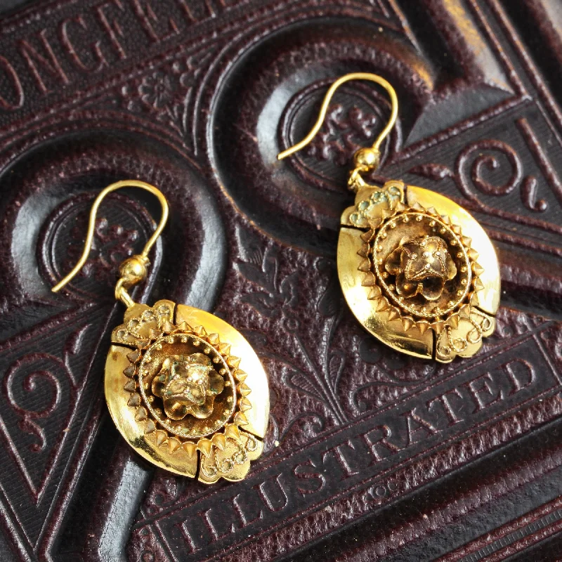 Custom Earrings for Fashion Forward Look-Etruscan Inspired Victorian 15ct Gold Earrings