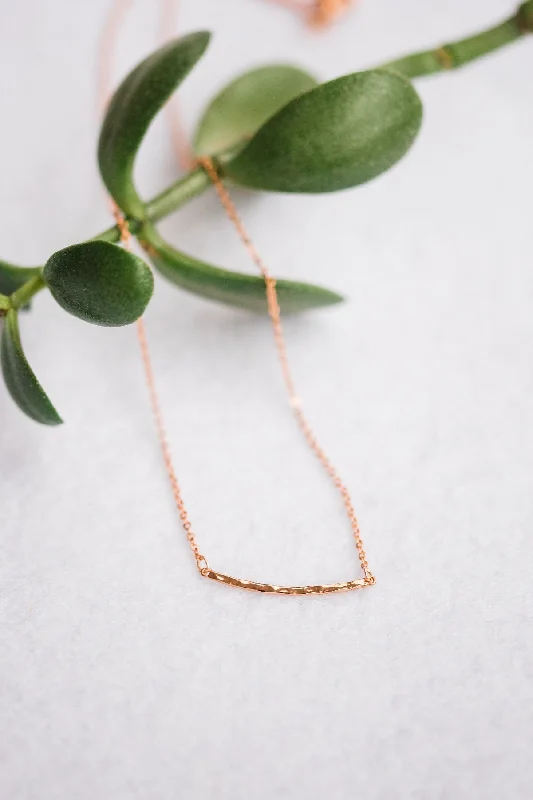 Gold Chain Necklace for Women-Rose Gold Bar Dainty Necklace