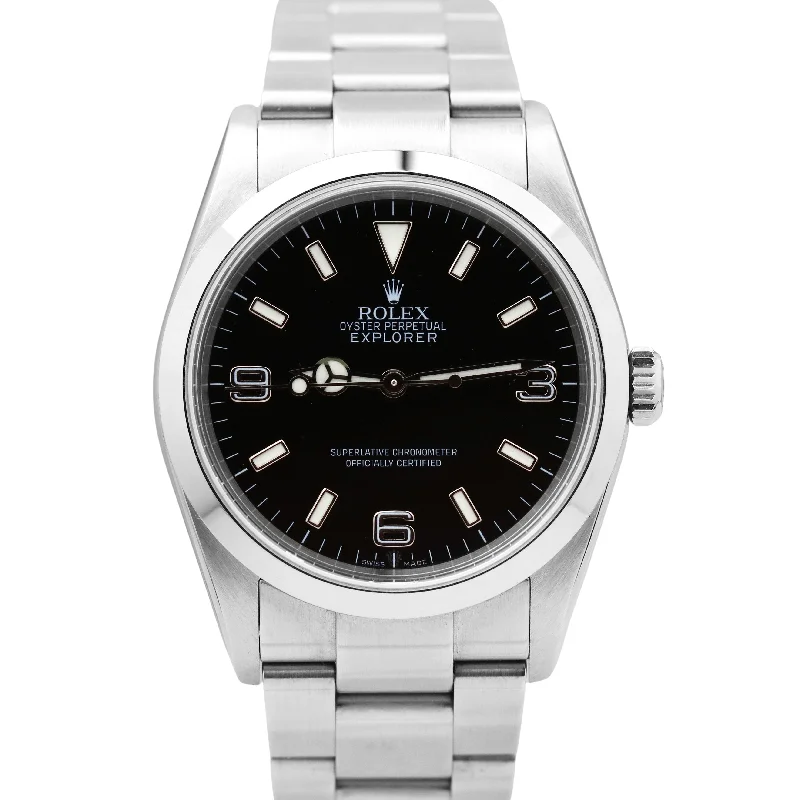 Women's Watches with Elegant Design-Rolex Explorer I Black Dial 36mm 3-6-9 Stainless Steel Oyster Watch 114270