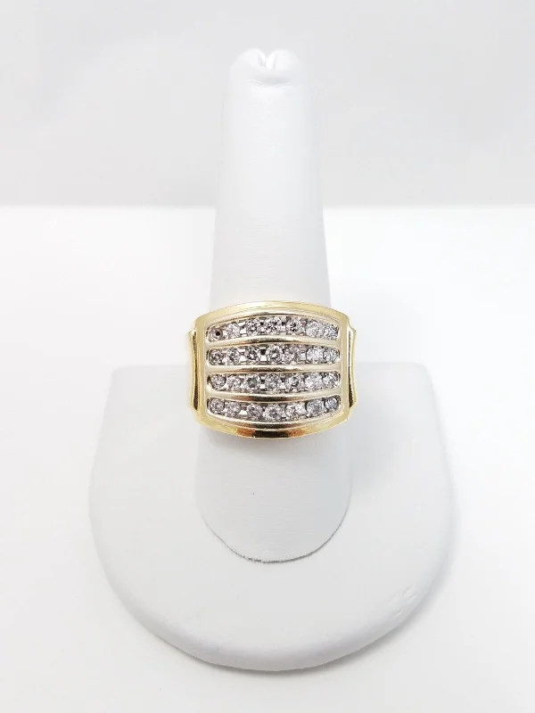 Custom Silver Ring for Customization-1ctw Natural Diamond 14k Two Tone Gold Men's Ring