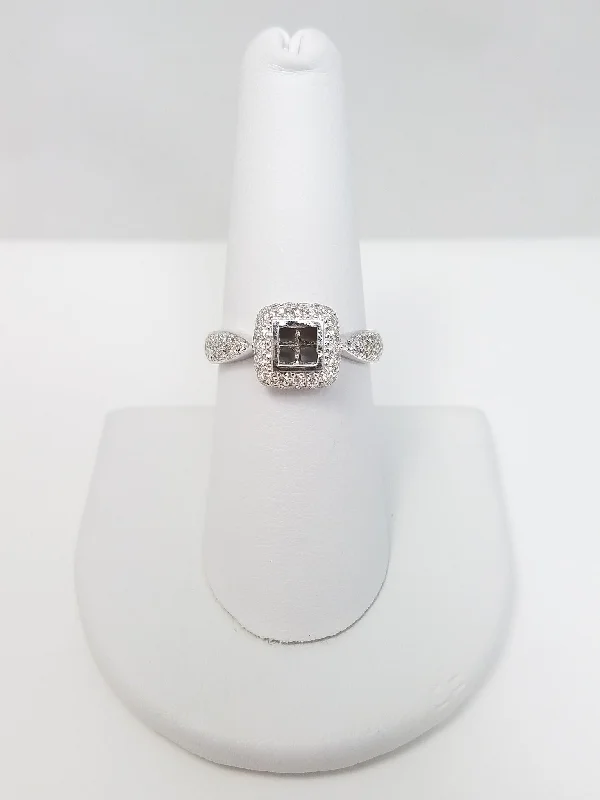 Birthstone Ring for Custom Jewelry-14k White Gold Natural Diamond Ring Mount