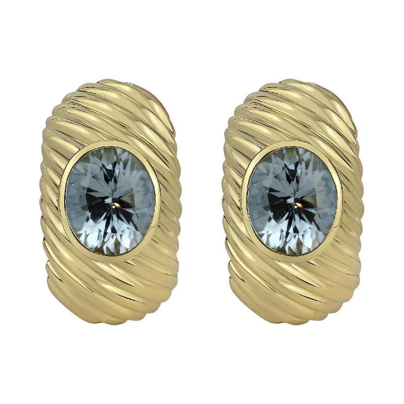 Statement Earrings for Weddings-Earrings- Blue Topaz