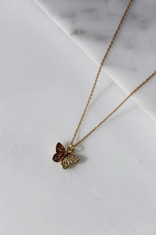 Elegant Chain Necklace for Weddings-Baby Butterfly Necklace