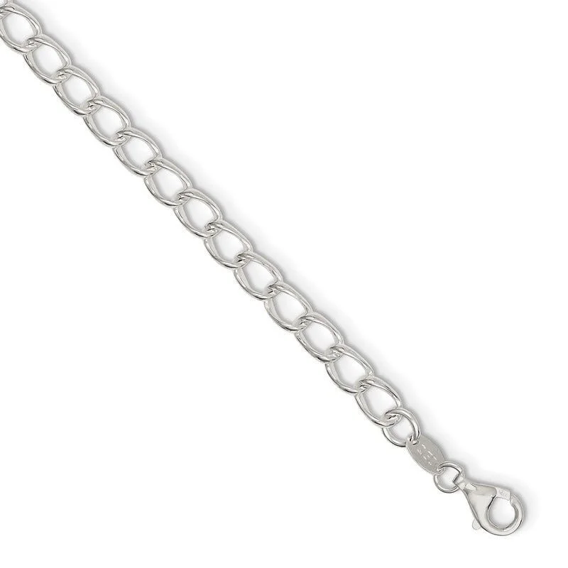 Personalized Name Bracelet for Gifts-Sterling Silver 5.25mm Curb Chain Bracelet