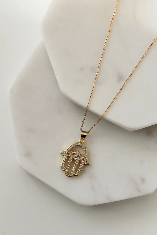 Trendy Necklace for Young Adults-Cairo Hamsa Necklace