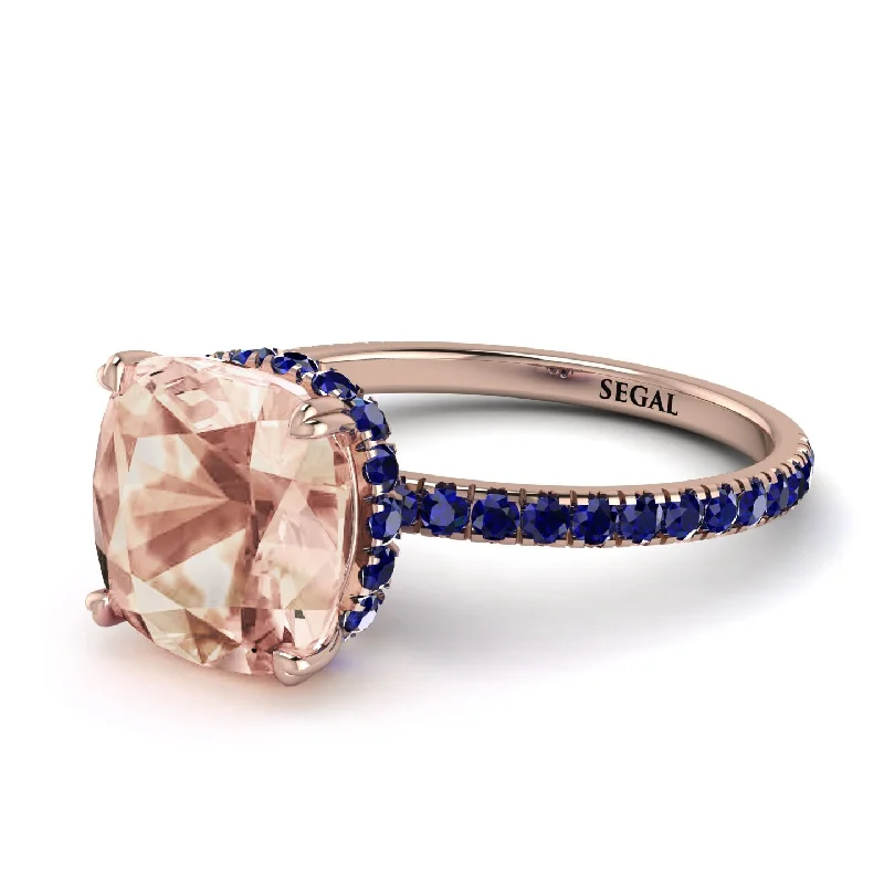 Trendy Gold Ring for Fashion-Cushion Hidden Morganite Ring - Nova No. 914