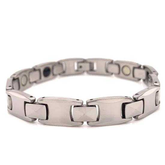 Fashionable Silver Bracelet for Casual Wear-Tungsten Magnetic Bracelet / TNB0001