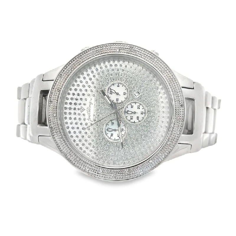 Affordable Designer Watches for Fashionable Women-Big Face .30cttw Real Diamond Watch