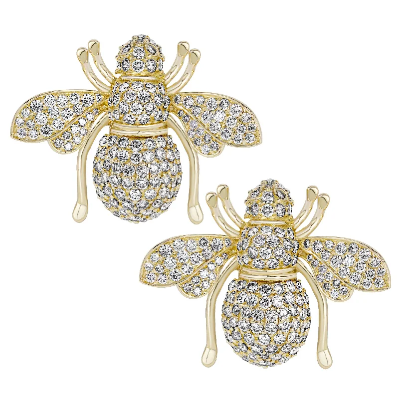 Gold Plated Earrings for Women-Earrings - Diamond