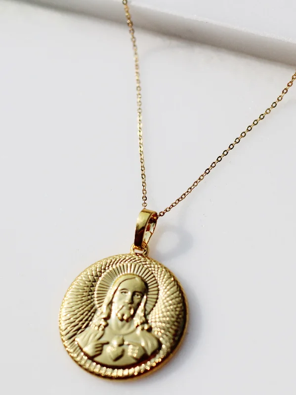 Elegant Statement Necklace for Parties-Holy Medallion