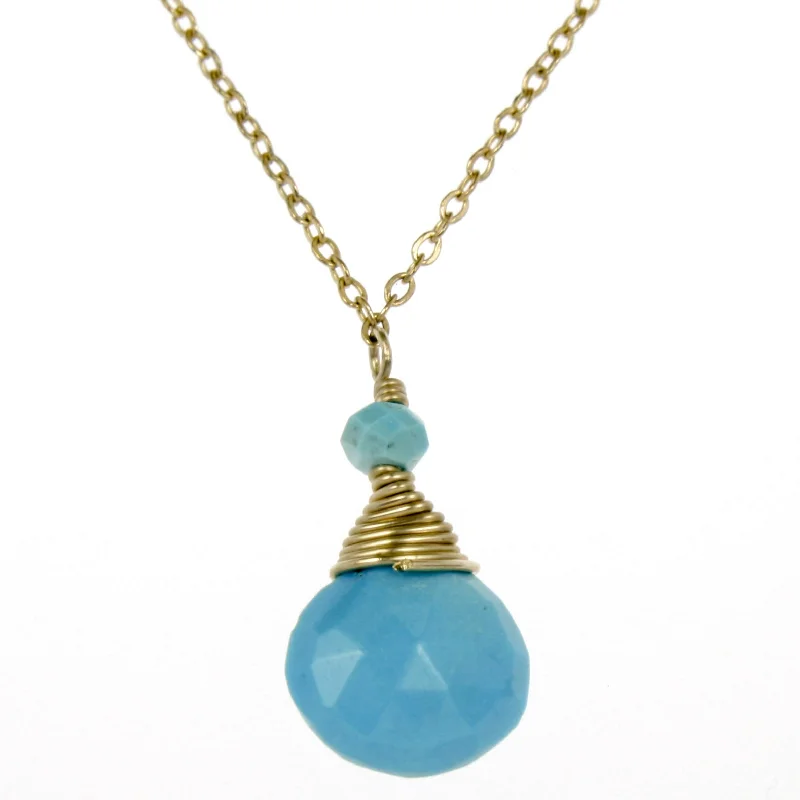 Luxury Necklace for Special Occasions-Turquoise One Drop Necklace