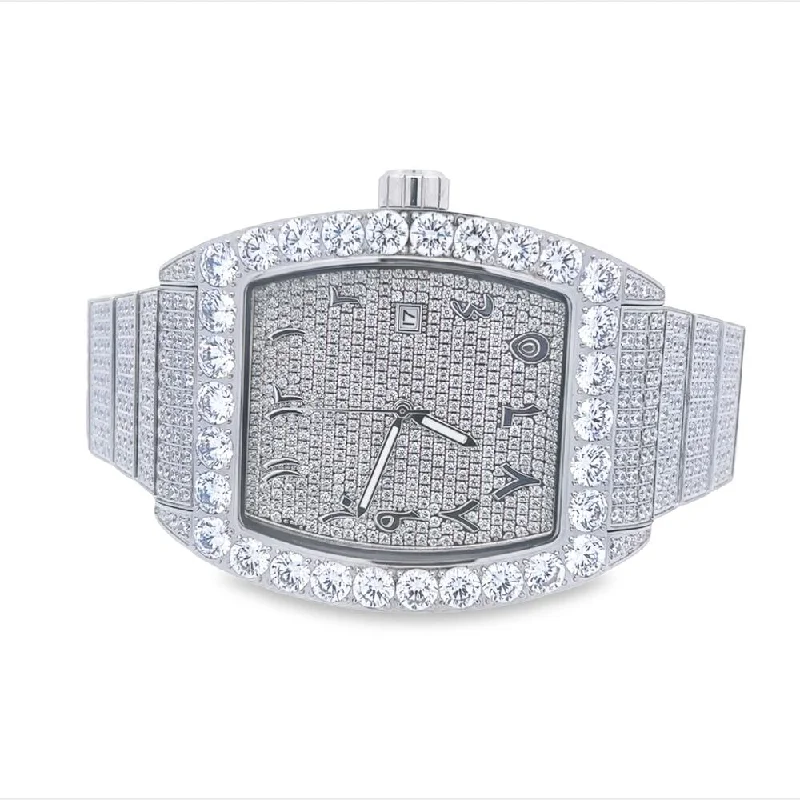 Sports Watches with GPS for Fitness-Custom Emperor CZ Micro Pave Watch | Stainless Steel