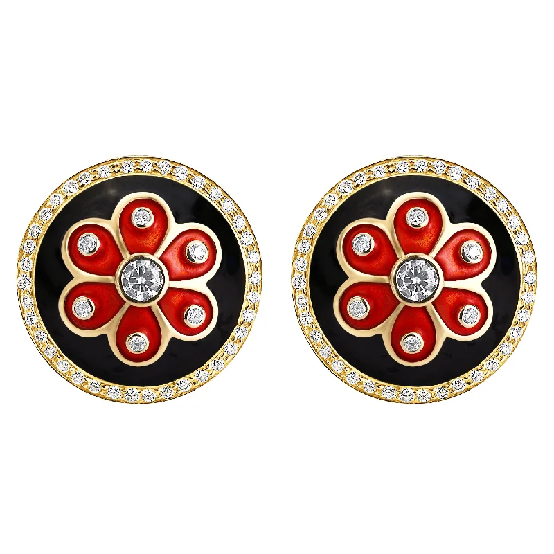 Trendy Earrings for Teens-Earrings- Diamond (Enamel)