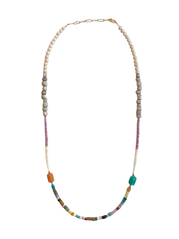 Artistic Necklace for Fashion Lovers-AURA • 06 gemstone thin necklace