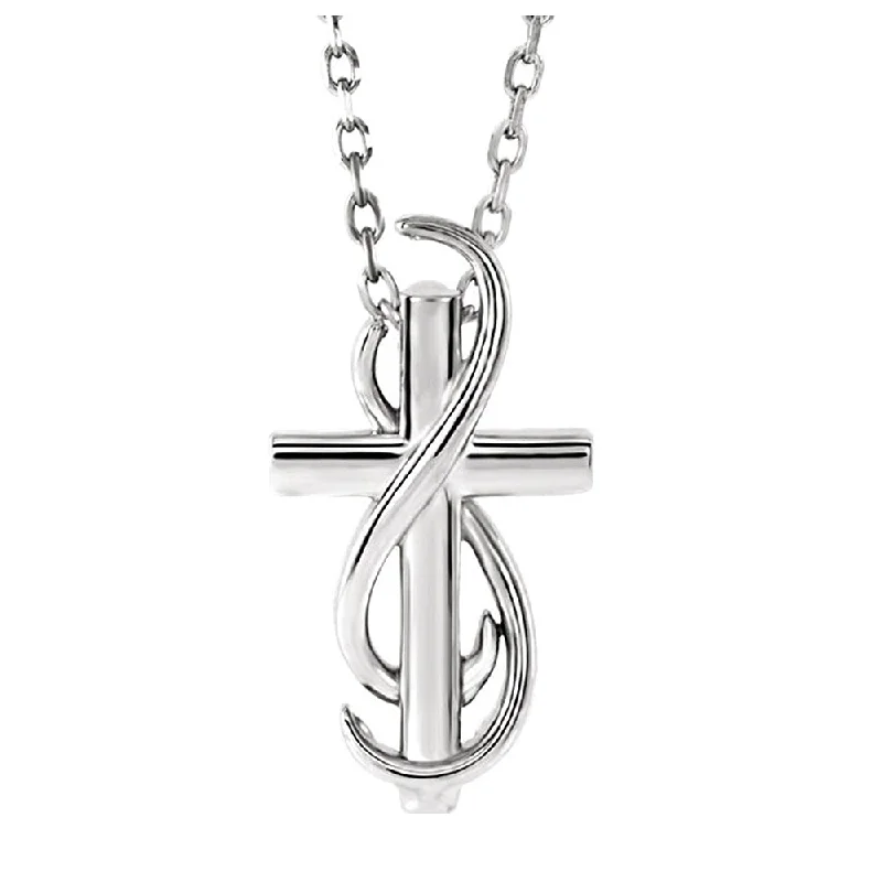 Fine Gold Necklace for Luxury Look-Sterling Silver Infinity Cross Necklace, 16-18 Inch