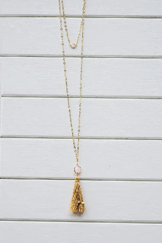 Chain Necklace for Men-Threads of Joy Necklace Pink