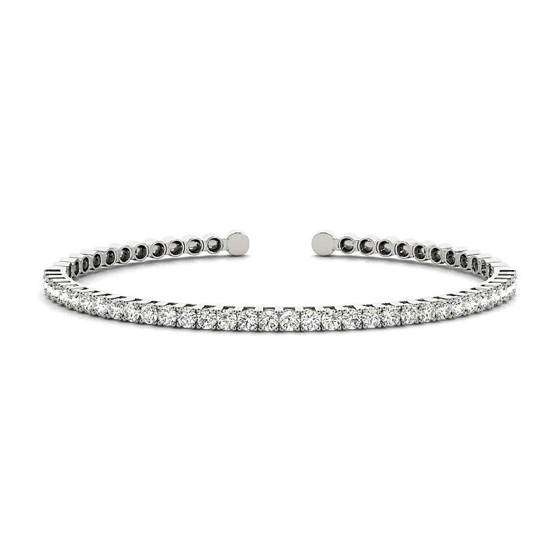 Elegant Bridal Bangles for Weddings-2.0 ctw Round Diamond Bangle Bracelet