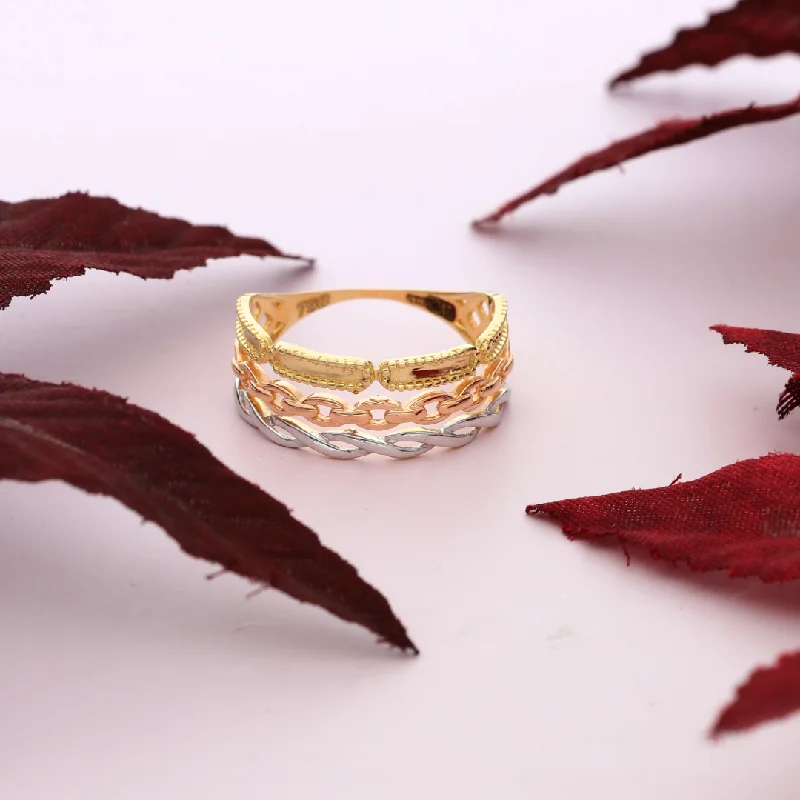 Personalized Couples Ring-Gold Mixed Style Ring 18KT - FKJRN18K9238