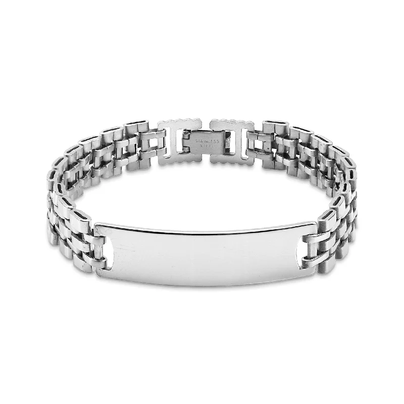 Classic Bracelets for Formal Occasions-Stainless Steel Engravable ID Bracelet / BRJ2600