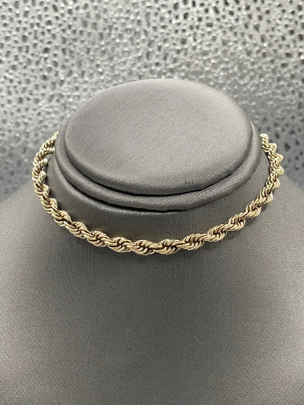 Unique Silver Bracelet for Fashion Lovers-Ladies / Mens 14 Karat Yellow Gold Solid Rope Chain Bracelet