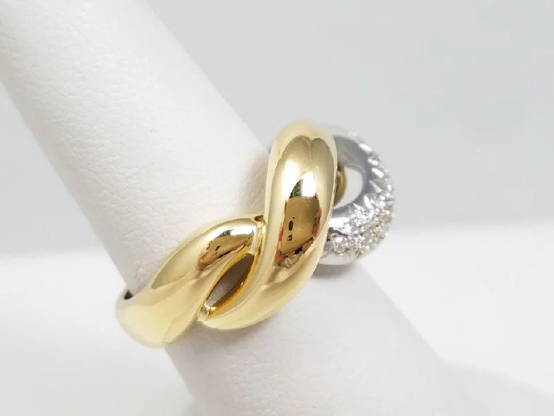 Wedding Ring with Matching Engagement Ring-Luxurious 18k Two Tone Gold Natural Diamond Custom Ring