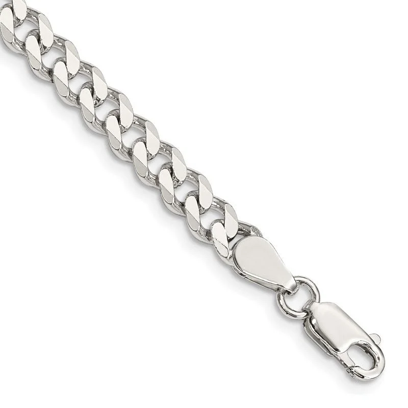 Gold Bracelets for Women-Sterling Silver 6mm Curb Chain Bracelet