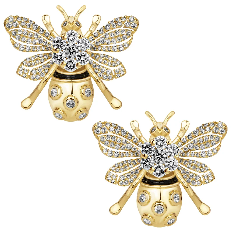 Beautiful Drop Earrings for Elegant Look-Earrings - Diamond (Enamel) (2403D)