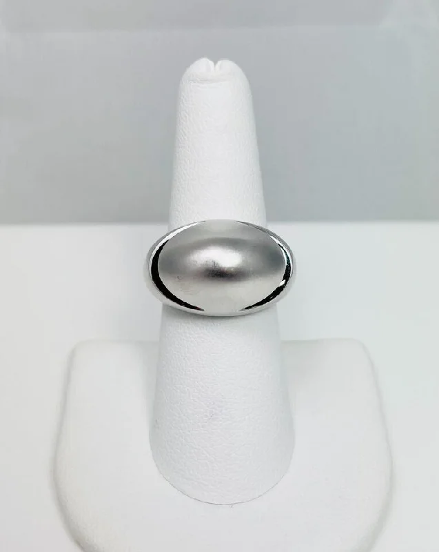 Wedding Ring with Diamond Accent-$3600 Bvlgari 18k White Gold Dome Ring