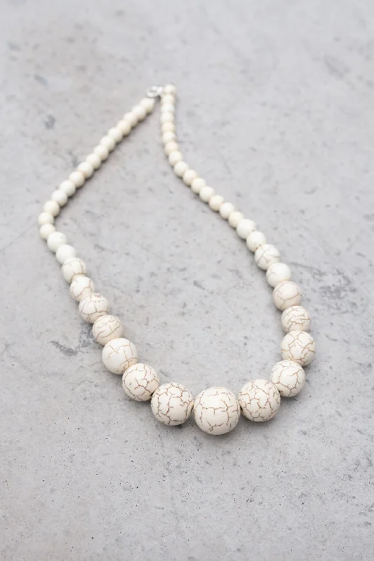 Customizable Charm Necklace-White Howlite Necklace 18"