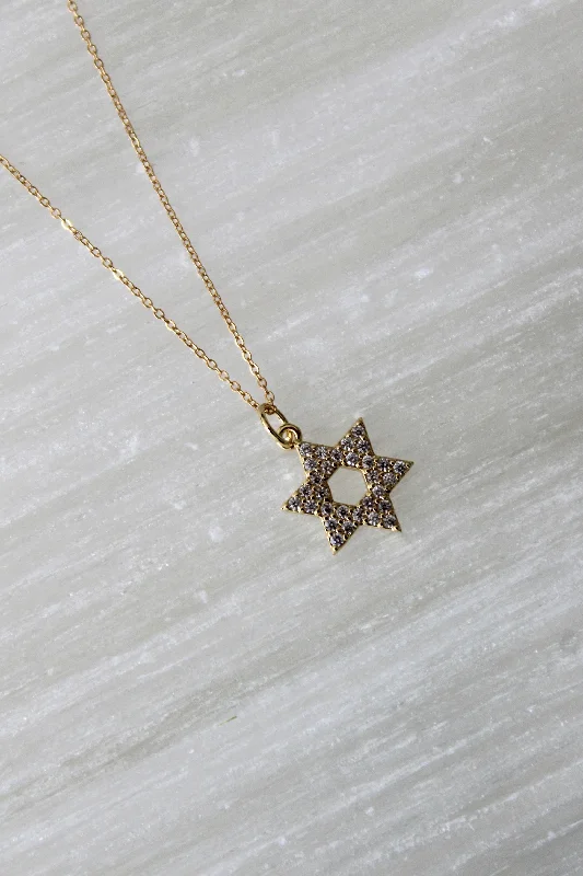 Custom Pendant Necklace for Special Gifts-CZ Star of David Necklace