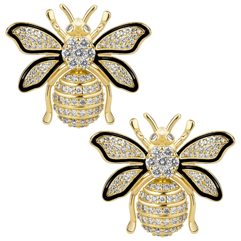 Unique Stud Earrings for Casual Outfits-Earrings - Diamond (enamel) (2389B)