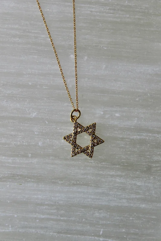 Engraved Necklace for Personal Touch-Star of David Stone Necklace