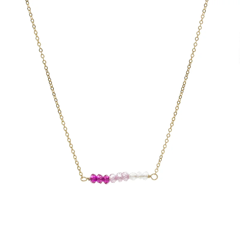 Customizable Charm Necklace-Ombre Bar Necklace