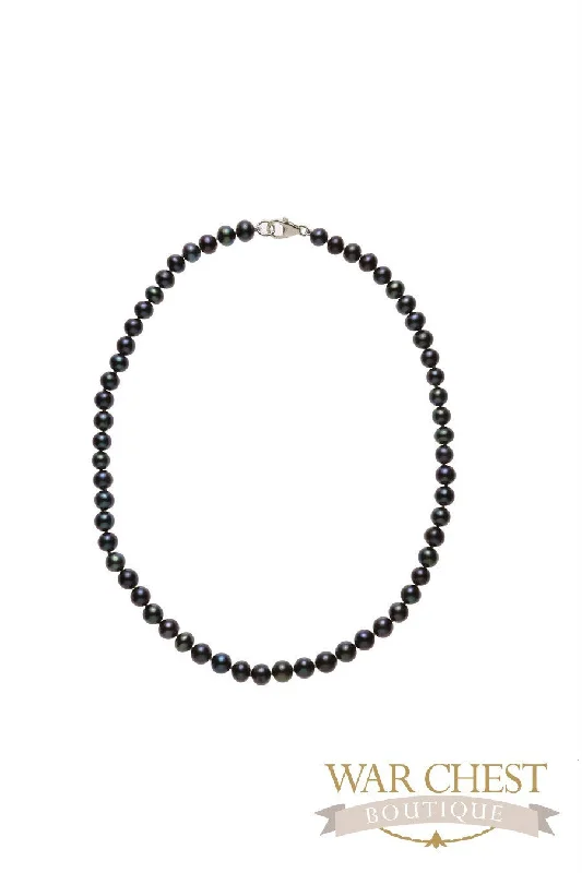 Bohemian Necklace for Hippie Style-Black Pearl 16" Necklace