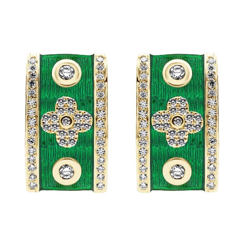 Timeless Gold Earrings for Women-Earrings - Diamond (Enamel) (2407D)