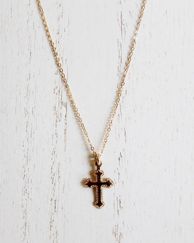 Personalized Necklace with Charm-Mini Baby Cross Necklace